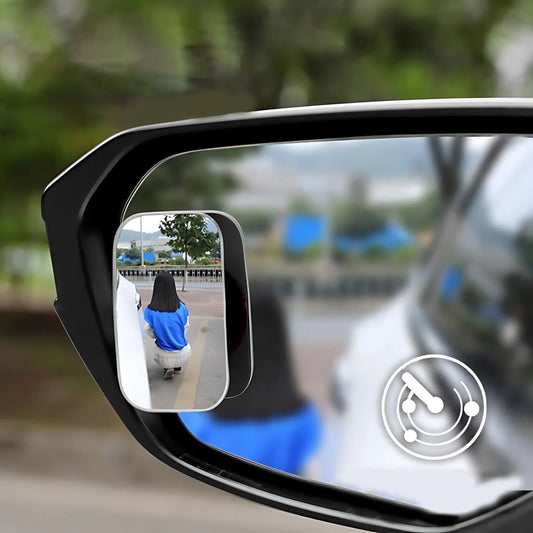 2PCS Car Blind Spot Mirror 360 Degree Adjustable Car Rearview Convex Mirror For Car Reverse Wide Angle Parking Rimless Mirrors