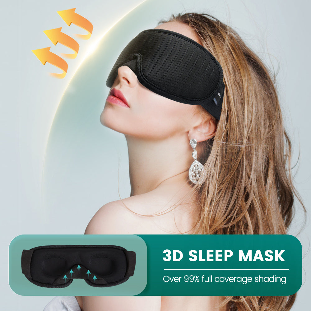 3D Sleeping Mask Block Out Light Sleep Mask For Eyes Soft Sleeping Aid Eye Mask for Travel Eyeshade Night Breathable Slaapmasker - Tasawoq