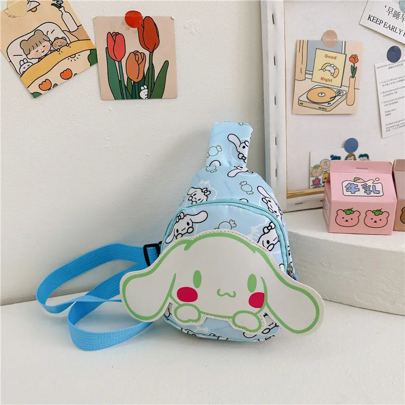 Kawaii Sanrio Hello Kitty Chest Bag Crossbody Bags Kuromi My Melody Cinnamoroll Messenger Shoulder Handbag for Women Toys Girls - Tasawoq