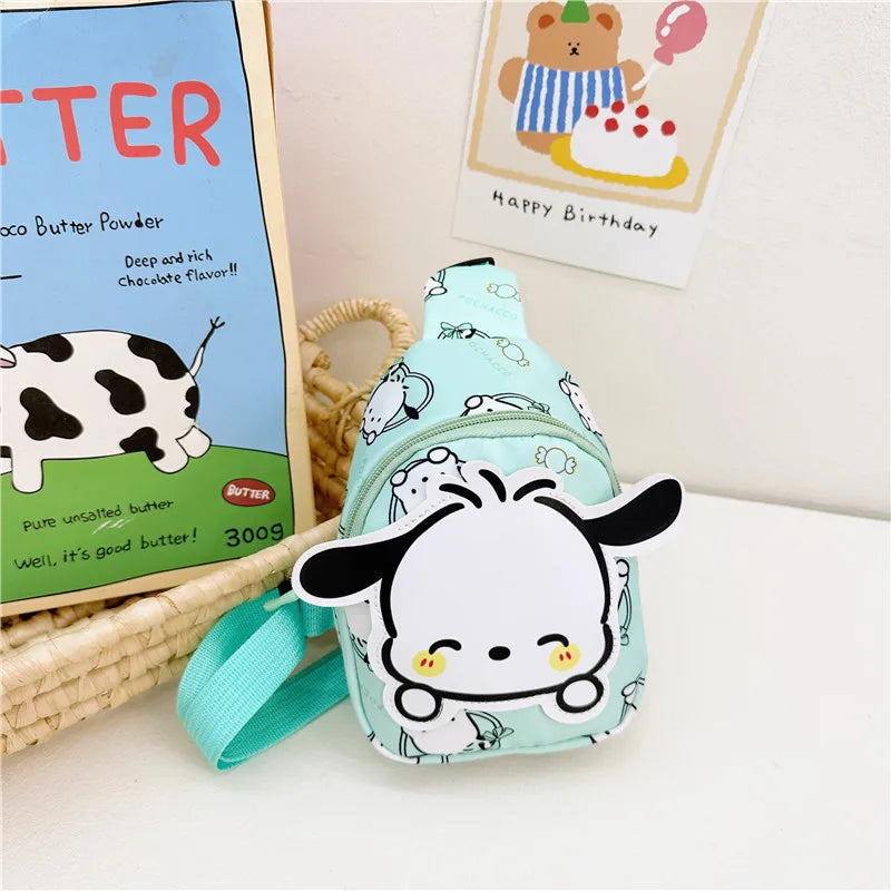 Kawaii Sanrio Hello Kitty Chest Bag Crossbody Bags Kuromi My Melody Cinnamoroll Messenger Shoulder Handbag for Women Toys Girls - Tasawoq
