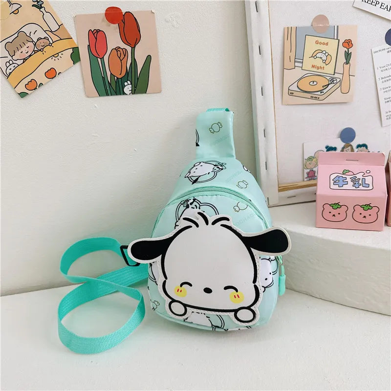 Kawaii Sanrio Hello Kitty Chest Bag Crossbody Bags Kuromi My Melody Cinnamoroll Messenger Shoulder Handbag for Women Toys Girls - Tasawoq