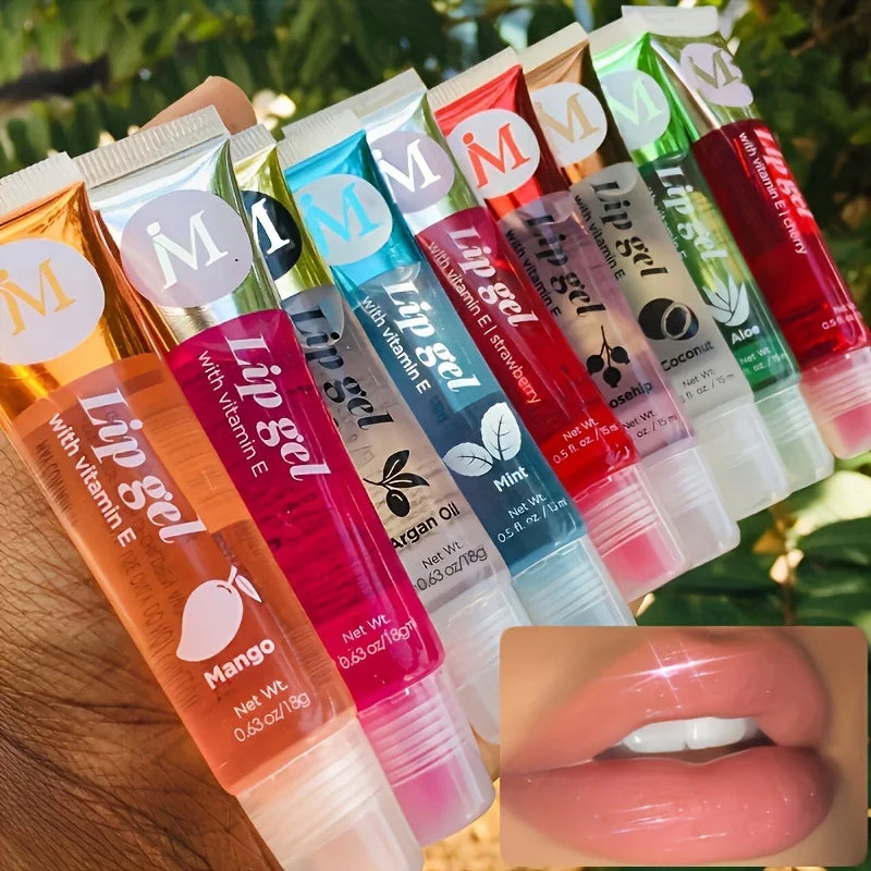 6Pcs/Set, Moisturizing Clear Lip Gloss, VE, Rosehip, Argan, Peppermintaloe, Coconut Flavor, Translucent Plumping Lip Oils Gift S - Tasawoq