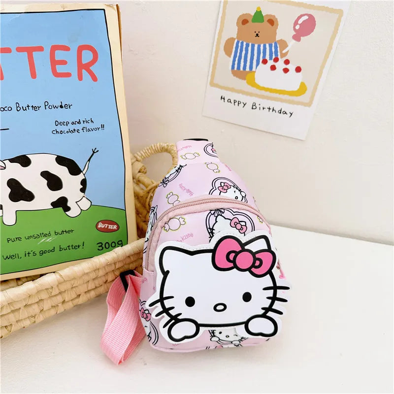 Kawaii Sanrio Hello Kitty Chest Bag Crossbody Bags Kuromi My Melody Cinnamoroll Messenger Shoulder Handbag for Women Toys Girls - Tasawoq