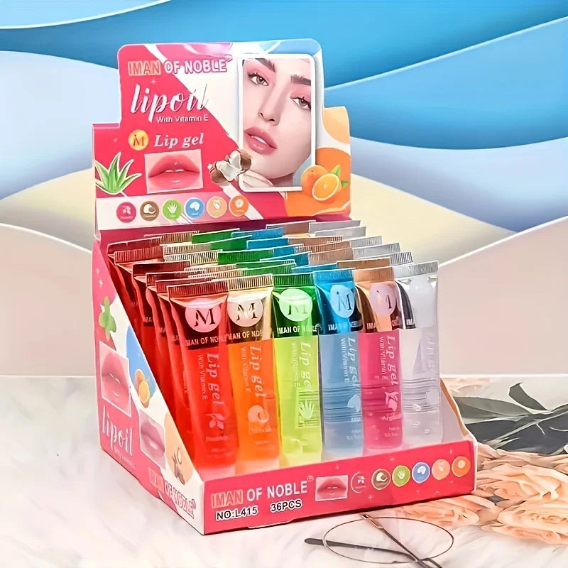 6Pcs/Set, Moisturizing Clear Lip Gloss, VE, Rosehip, Argan, Peppermintaloe, Coconut Flavor, Translucent Plumping Lip Oils Gift S - Tasawoq