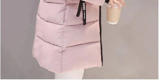 2024 Winter Women Parka Coats Long Cotton Casual Fur Hooded Jackets Thick Warm Slim-fit Jacket Female Overcoat Clothing - Tasawoq