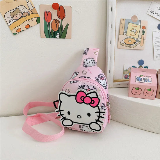Kawaii Sanrio Hello Kitty Chest Bag Crossbody Bags Kuromi My Melody Cinnamoroll Messenger Shoulder Handbag for Women Toys Girls - Tasawoq