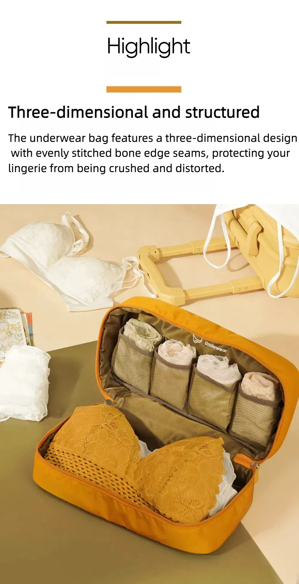 Travel Essentials Underwear Organizer Bag for Bras and Lingerie - Lightweight and Dustproof Storage for Women - Tasawoq