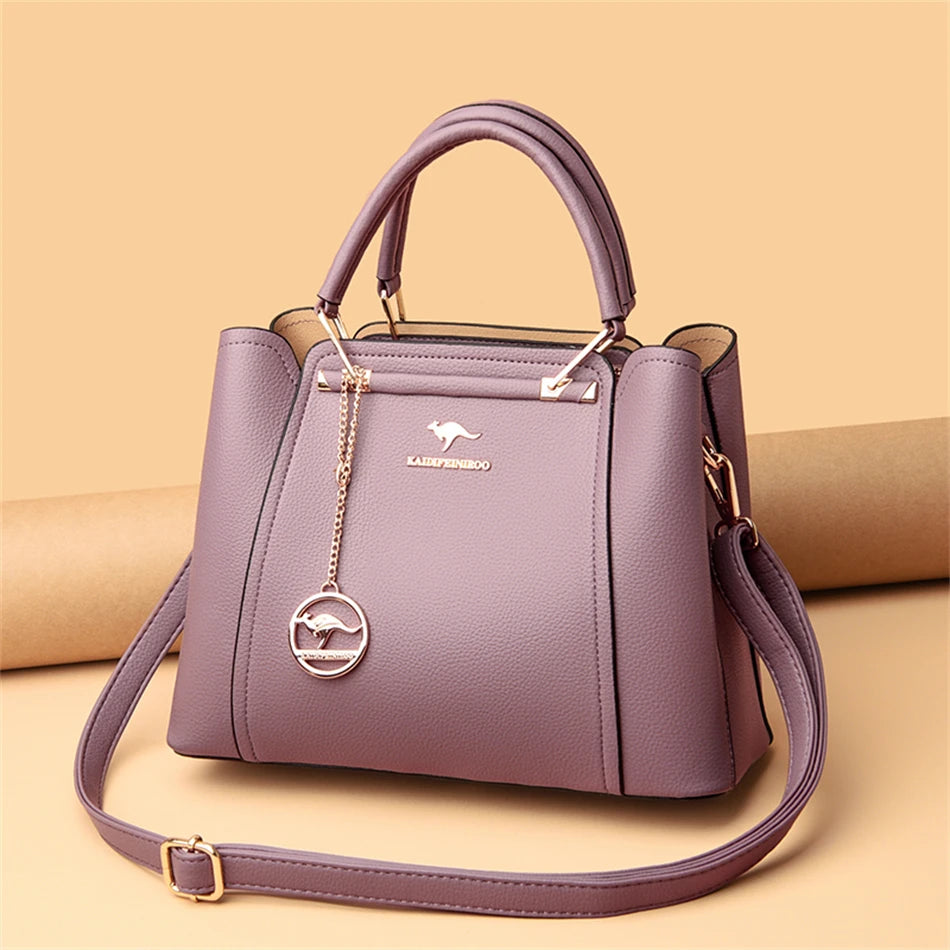 Luxury Handbags Women Bags Designer 3 Layers Soft Leather Shoulder Crossbody Sac Ladies Large Capacity Shopping Messenger Tote - Tasawoq