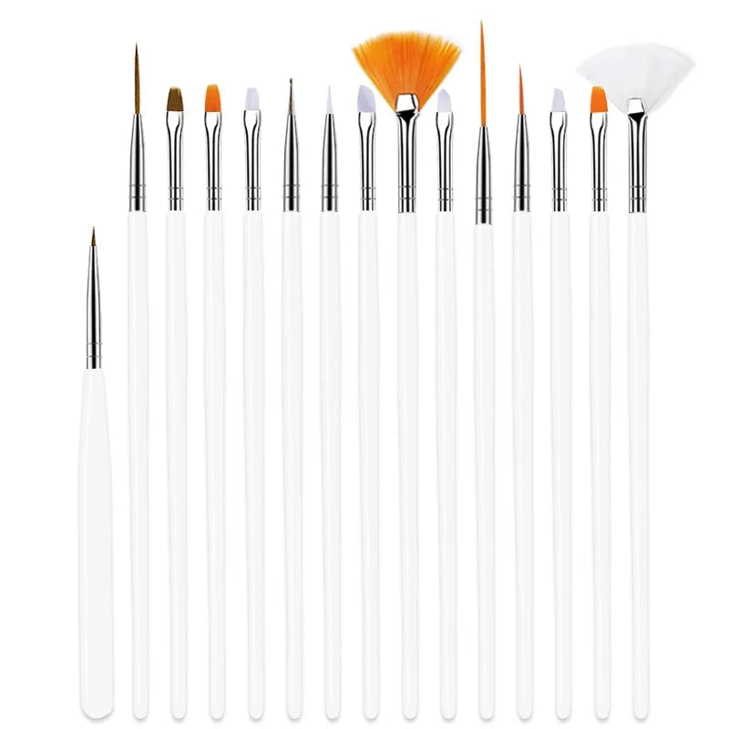 Nail Brush For Manicure Gel Brush For Nail Art 15Pcs/Set Nail Brush Acrylic Liquid Powder Carving Gel Brush - Tasawoq