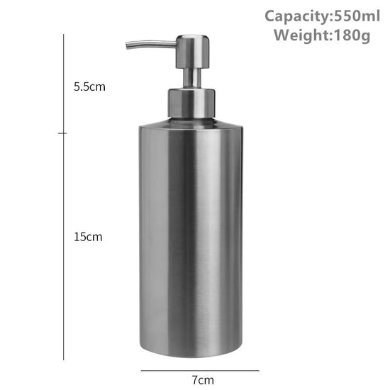 Liquid soap dispenser bottle gel bottle 304 stainless steel Lotion Pump Hand Soap Kitchen Bathroom Dispenser 250ml/350ml/550ml - Tasawoq