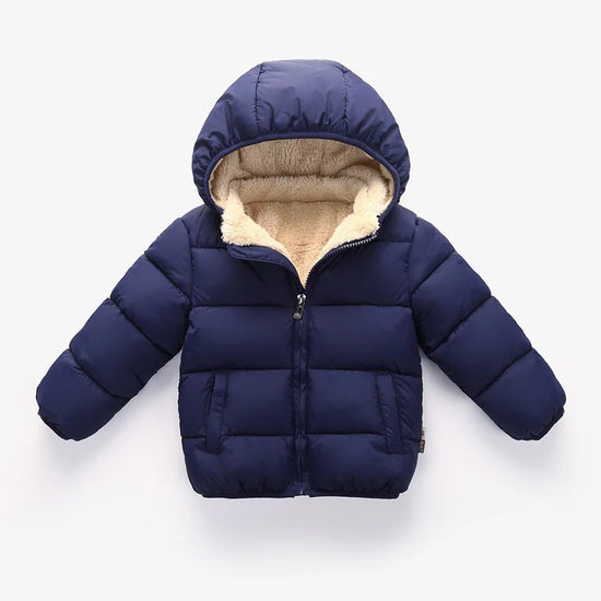Baby Children Coats Winter Thick Jackets For Boys Warm Plush Thicken Outerwear For Girls Fur Hooded Jacket Kids Clothes Snowsuit - Tasawoq