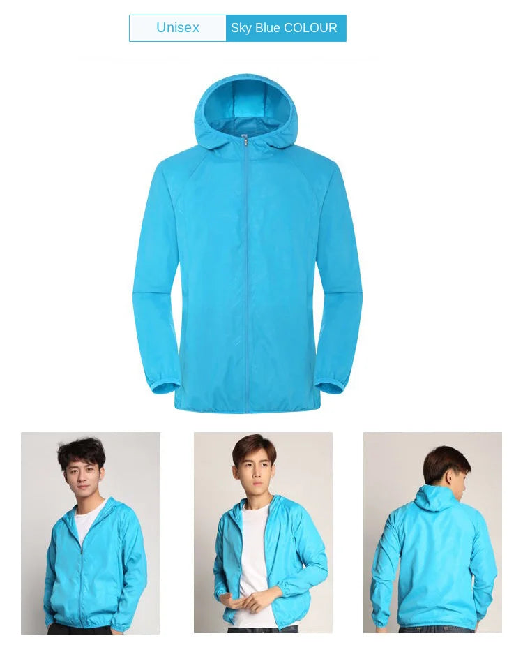 Men Women Hiking Jacket Waterproof Quick Dry Camping Hunting Clothes Sun-Protective Outdoor Sports Coats Anti UV Windbreaker - Tasawoq