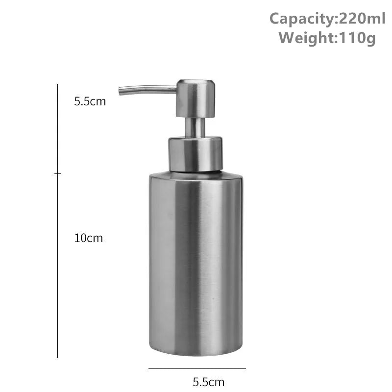 Liquid soap dispenser bottle gel bottle 304 stainless steel Lotion Pump Hand Soap Kitchen Bathroom Dispenser 250ml/350ml/550ml - Tasawoq