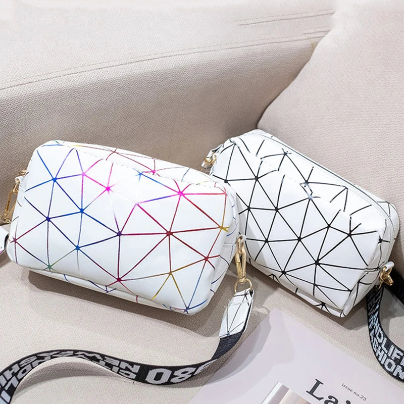 Women Laser Crossbody Bag Sling Shoulder Bag Jelly Holographic Square Messenger Satchel Bag For Lady Daily Small Handbag Purse - Tasawoq