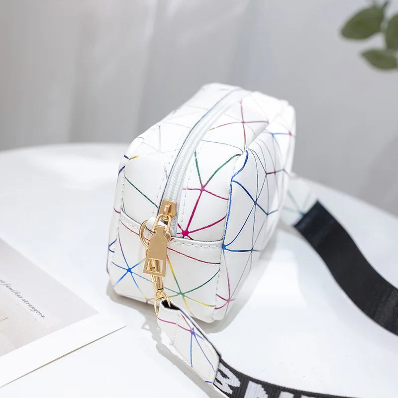 Women Laser Crossbody Bag Sling Shoulder Bag Jelly Holographic Square Messenger Satchel Bag For Lady Daily Small Handbag Purse - Tasawoq