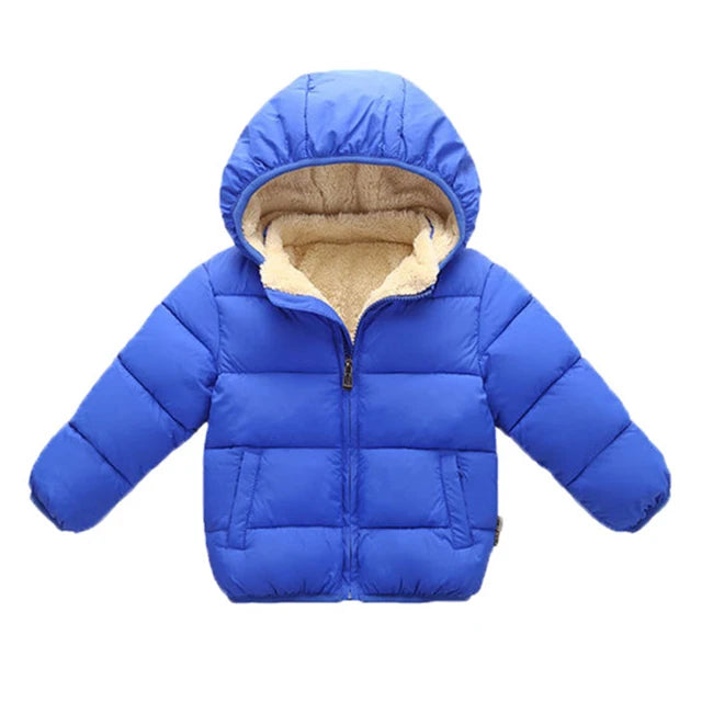 Baby Children Coats Winter Thick Jackets For Boys Warm Plush Thicken Outerwear For Girls Fur Hooded Jacket Kids Clothes Snowsuit - Tasawoq