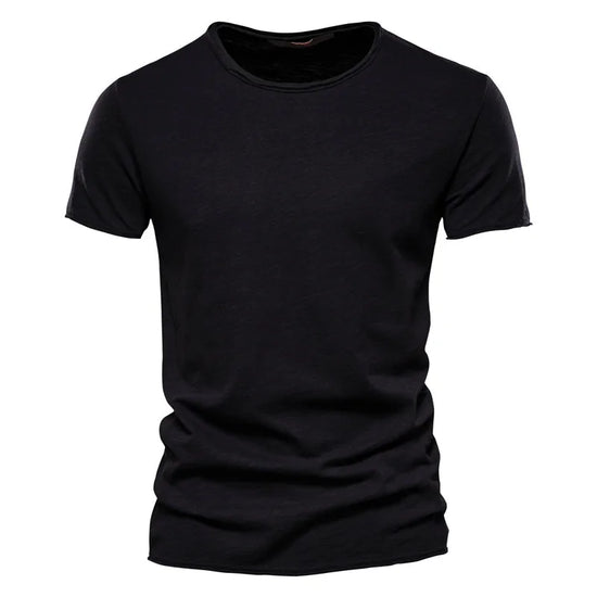 AIOPESON 100% Cotton Men T-shirt V-neck Fashion Design Slim Fit Soild T-shirts Male Tops Tees Short Sleeve T Shirt For Men - Tasawoq