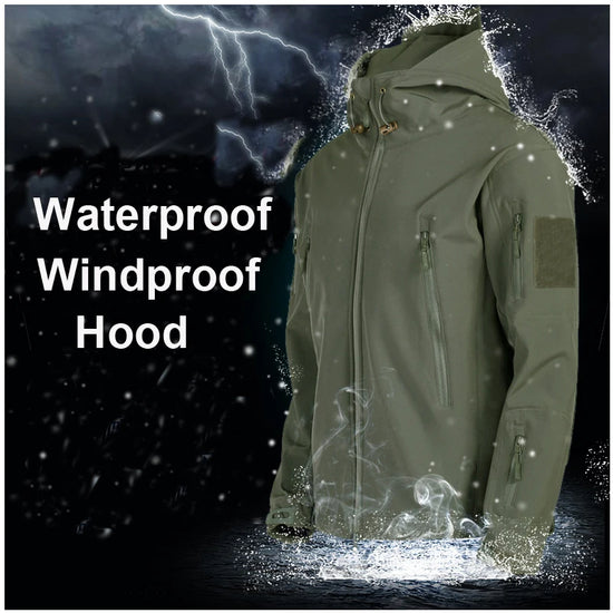 Men's Autumn Winter SoftShell Fleece Waterproof Jackets Male Hood Coats Fishing Hiking Camping Climbing Skiing Pants Trousers - Tasawoq