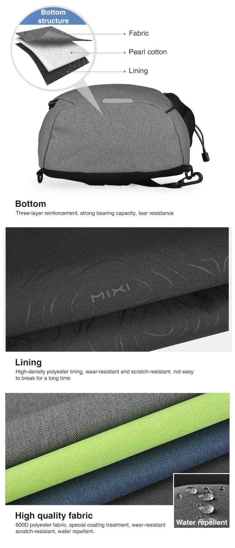 Mixi Men One Shoulder Backpack Women Sling Bag Crossbody USB Boys Cycling Sports Travel Versatile Fashion Bag Student School - Tasawoq