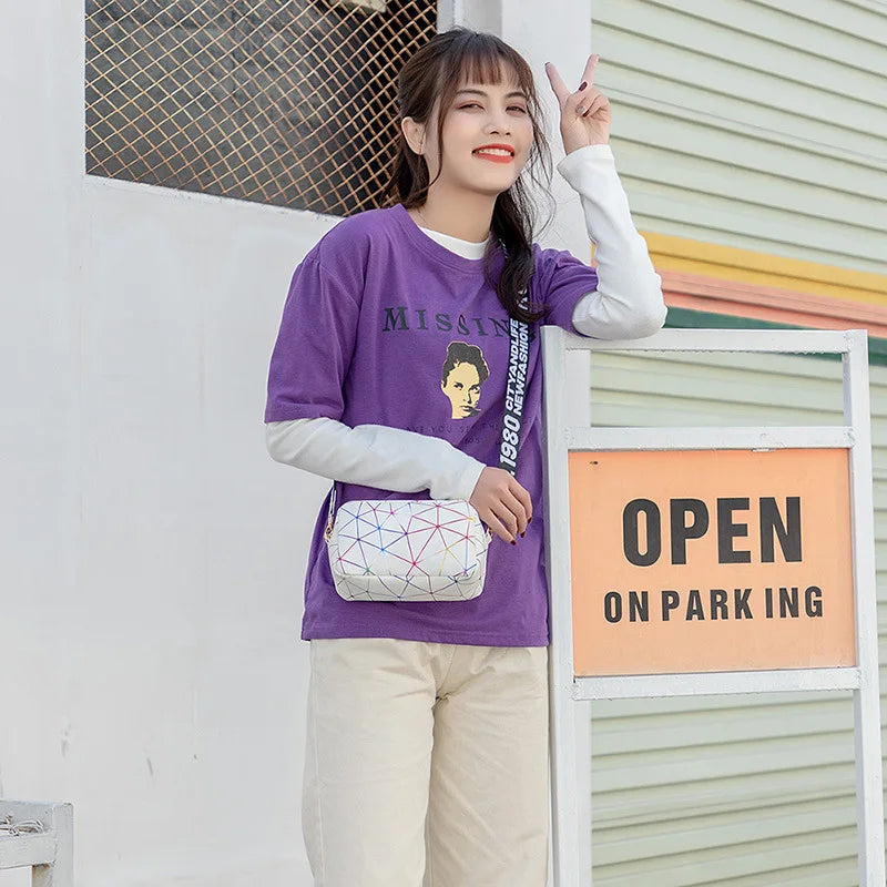 Women Laser Crossbody Bag Sling Shoulder Bag Jelly Holographic Square Messenger Satchel Bag For Lady Daily Small Handbag Purse - Tasawoq