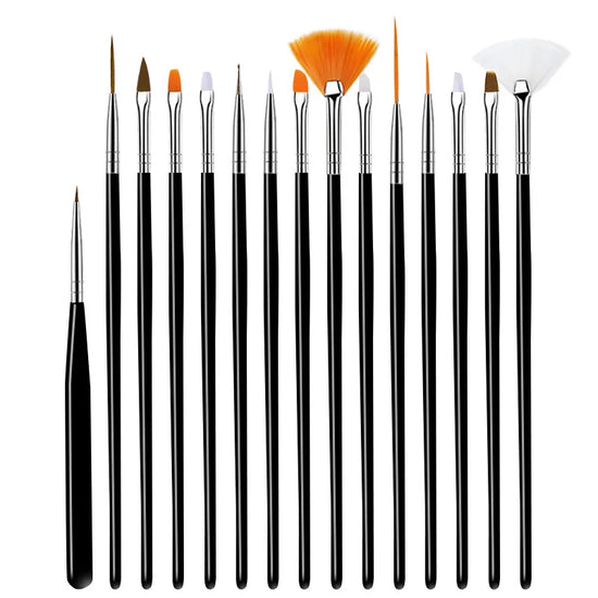 Nail Brush For Manicure Gel Brush For Nail Art 15Pcs/Set Nail Brush Acrylic Liquid Powder Carving Gel Brush - Tasawoq