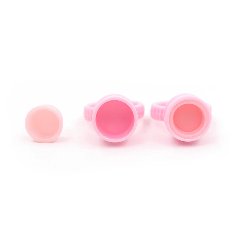100Pcs False Eyelashes Blooming Cups Planting Grafting Rapid Bloom Sun Flower Glue Cup Fan Eyelash Extension Makeup Tools