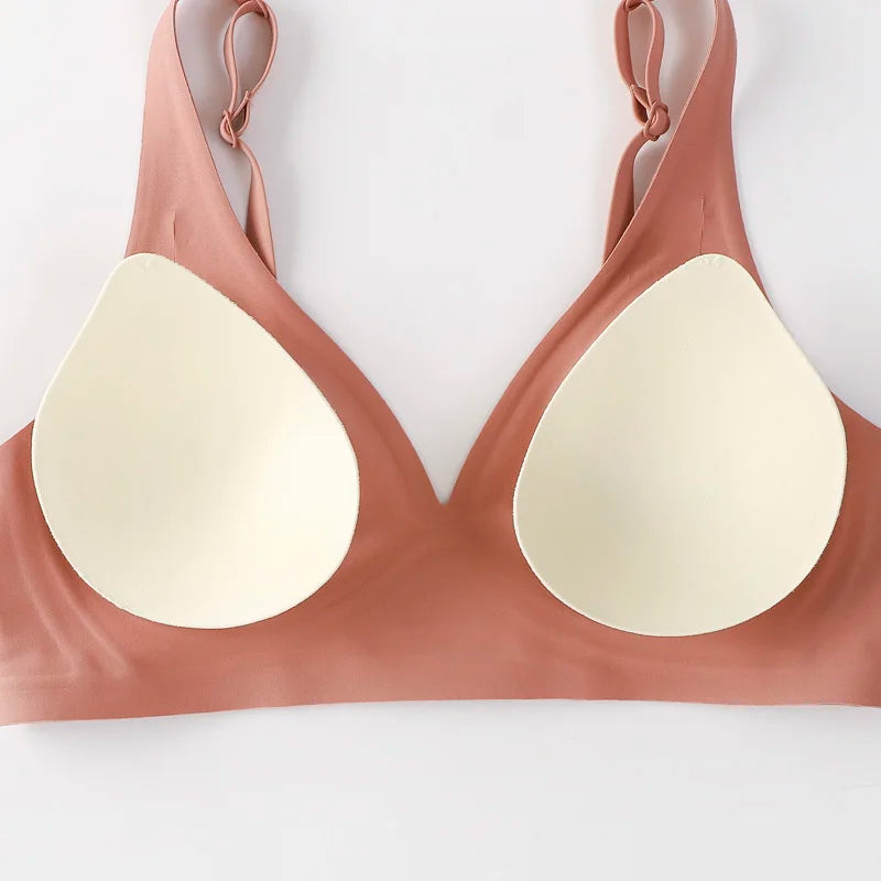 FINETOO Soft Wireless Bra Women Deep V Bras Sexy Bralette Padded Bra S-XL Female Seamless Underwear Comfortable Ladies Lingerie - Tasawoq