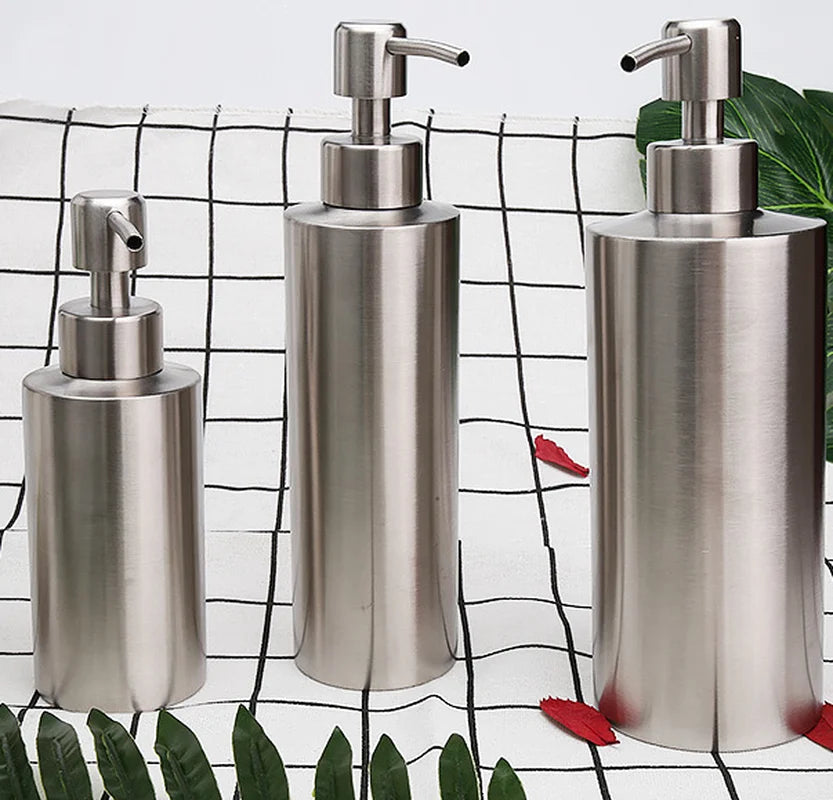 Liquid soap dispenser bottle gel bottle 304 stainless steel Lotion Pump Hand Soap Kitchen Bathroom Dispenser 250ml/350ml/550ml - Tasawoq