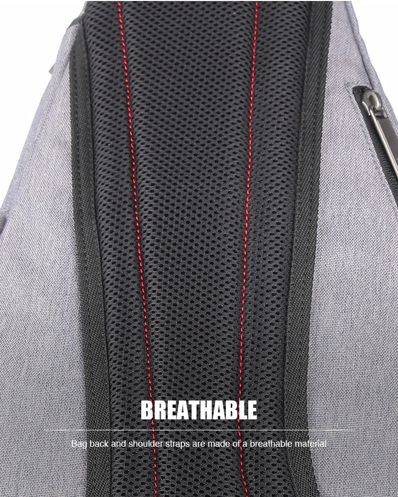 Mixi Men One Shoulder Backpack Women Sling Bag Crossbody USB Boys Cycling Sports Travel Versatile Fashion Bag Student School - Tasawoq