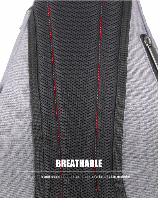 Mixi Men One Shoulder Backpack Women Sling Bag Crossbody USB Boys Cycling Sports Travel Versatile Fashion Bag Student School - Tasawoq