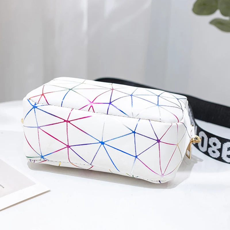 Women Laser Crossbody Bag Sling Shoulder Bag Jelly Holographic Square Messenger Satchel Bag For Lady Daily Small Handbag Purse - Tasawoq
