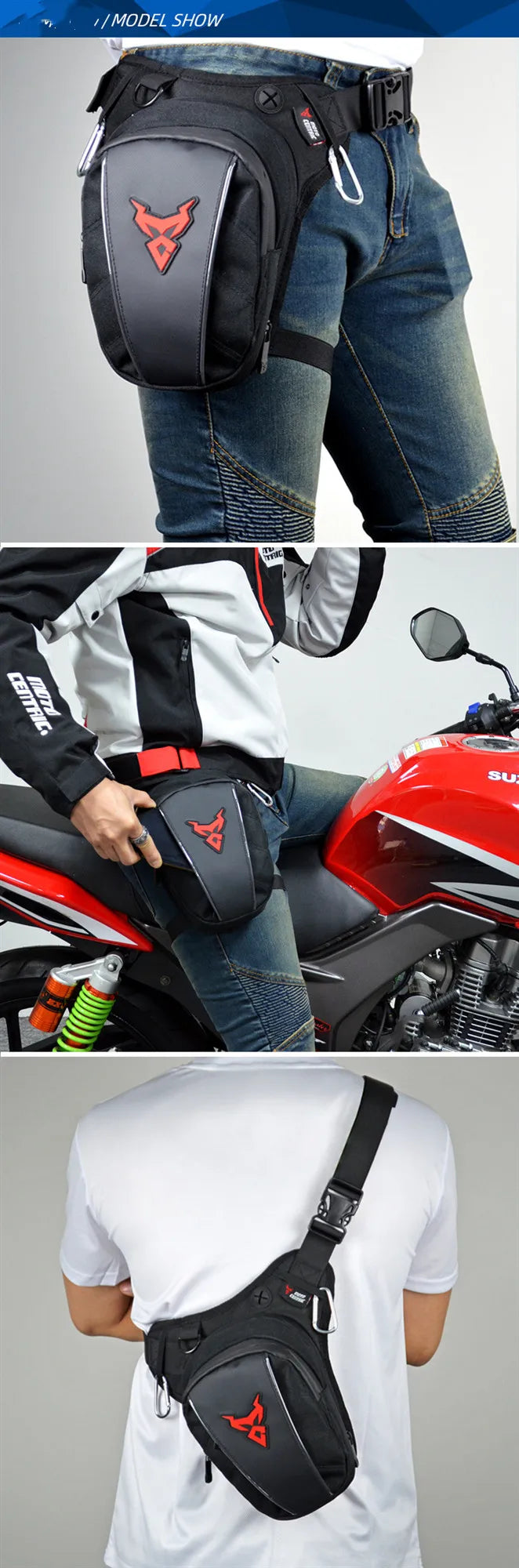 Motorcycle Leg Bag Waterproof Thigh Belt Hip Hum Messenger Waist Bag Travel Tour Riding Fanny Pack Men Women Tactical Travel Bag - Tasawoq