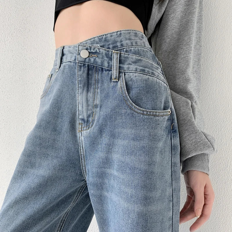 ZOENOVA Jeans Women Wide Leg Pants Mom Femme Black Blue Jeans High Waist Woman Trousers 2023 Clothing Pantalones Spodnie Damskie - Tasawoq