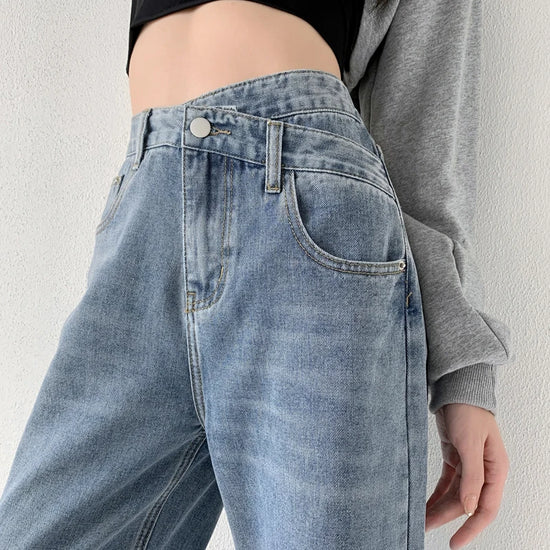 ZOENOVA Jeans Women Wide Leg Pants Mom Femme Black Blue Jeans High Waist Woman Trousers 2023 Clothing Pantalones Spodnie Damskie - Tasawoq
