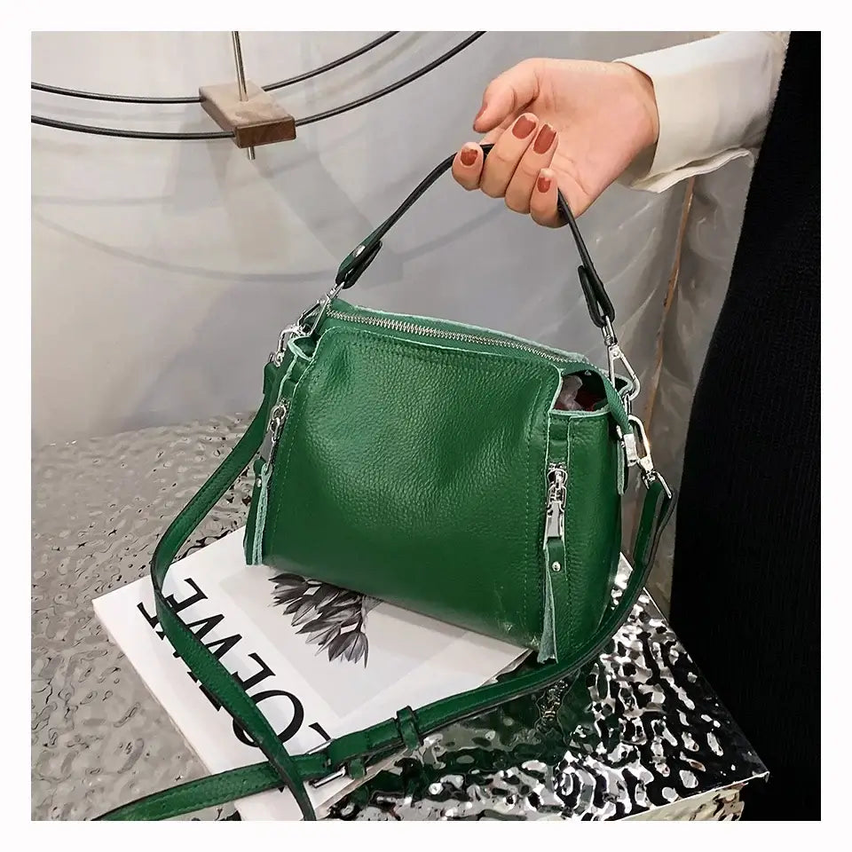 100% Genuine Leather Women Handbags Cowhide Women Shoulder bag Fashion Luxury Ladies Messenger Bags High Quality Female Tote bag - Tasawoq