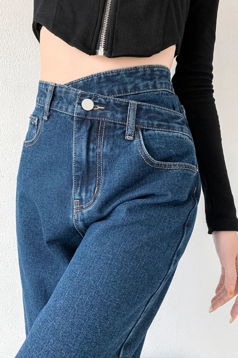 ZOENOVA Jeans Women Wide Leg Pants Mom Femme Black Blue Jeans High Waist Woman Trousers 2023 Clothing Pantalones Spodnie Damskie - Tasawoq