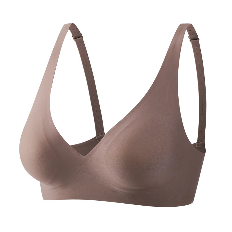 FINETOO Soft Wireless Bra Women Deep V Bras Sexy Bralette Padded Bra S-XL Female Seamless Underwear Comfortable Ladies Lingerie - Tasawoq