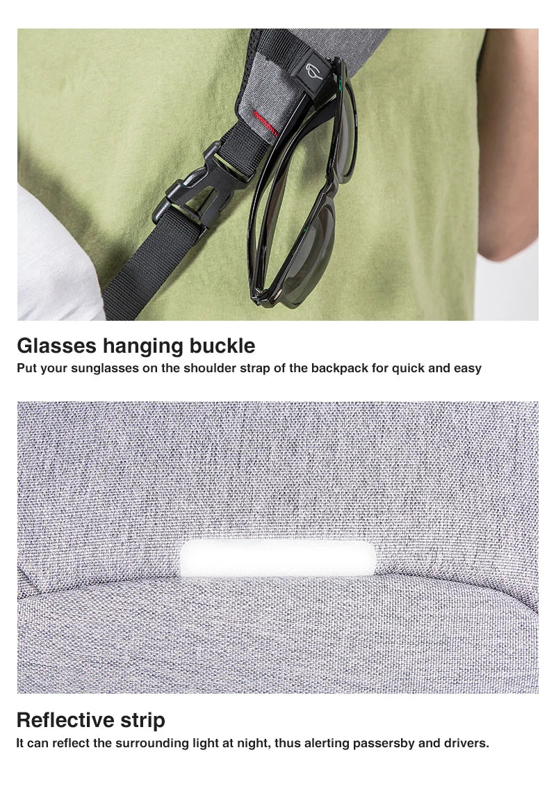 Mixi Men One Shoulder Backpack Women Sling Bag Crossbody USB Boys Cycling Sports Travel Versatile Fashion Bag Student School - Tasawoq
