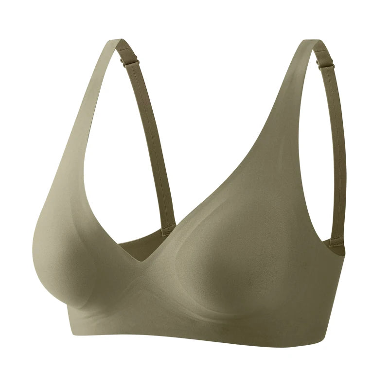 FINETOO Soft Wireless Bra Women Deep V Bras Sexy Bralette Padded Bra S-XL Female Seamless Underwear Comfortable Ladies Lingerie - Tasawoq