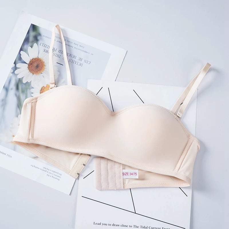 Women Invisible Bra Strapless Bralette 1/2 Cup Women's Underwear Sexy Lingerie Female Seamless Party Wedding Bras - Tasawoq