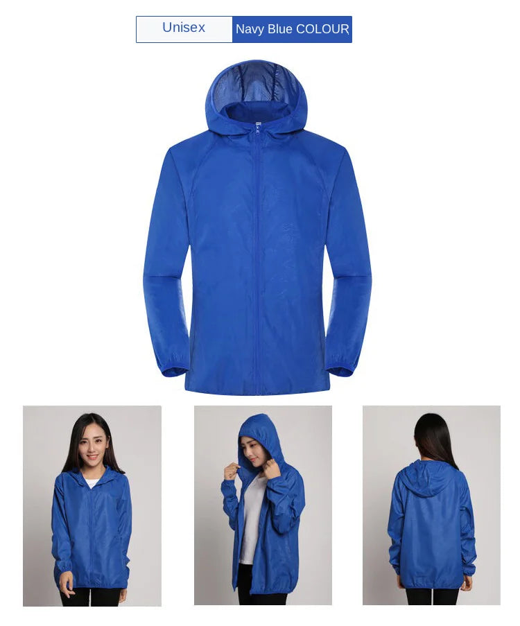 Men Women Hiking Jacket Waterproof Quick Dry Camping Hunting Clothes Sun-Protective Outdoor Sports Coats Anti UV Windbreaker - Tasawoq