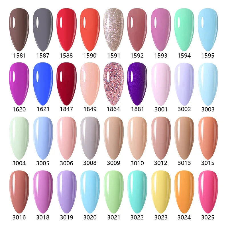 NAILCO 15ml Fresh Series Gel Nail Polish Design UV&LED Nail Gel Spring Summer Color Vernis Nail Art Glitter All For Manicure Set - Tasawoq