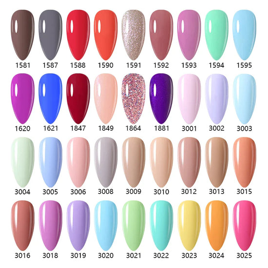 NAILCO 15ml Fresh Series Gel Nail Polish Design UV&LED Nail Gel Spring Summer Color Vernis Nail Art Glitter All For Manicure Set - Tasawoq