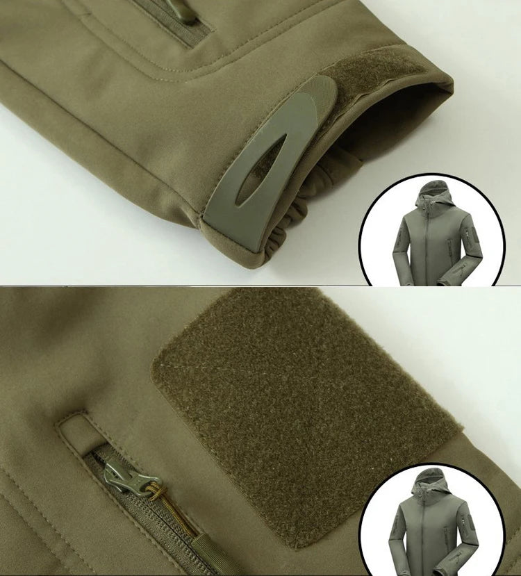 Men's Autumn Winter SoftShell Fleece Waterproof Jackets Male Hood Coats Fishing Hiking Camping Climbing Skiing Pants Trousers - Tasawoq