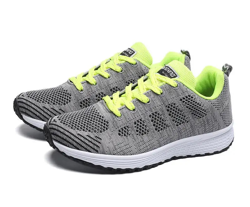 Women Casual Shoes Fashion Breathable Walking Mesh Flat Shoes Sneakers Women 2021 Gym Vulcanized Shoes White Female Footwear - Tasawoq