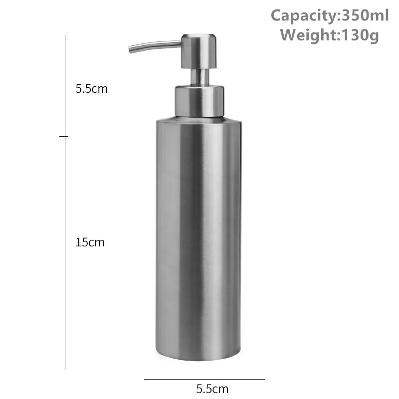 Liquid soap dispenser bottle gel bottle 304 stainless steel Lotion Pump Hand Soap Kitchen Bathroom Dispenser 250ml/350ml/550ml - Tasawoq