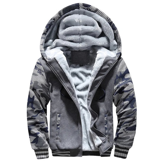 Men's Jacket Camouflage Thicken Winter Jackets for Men Fleece Long Sleeve Coat Man Casual Hoodies Streetwear Men's Coats - Tasawoq