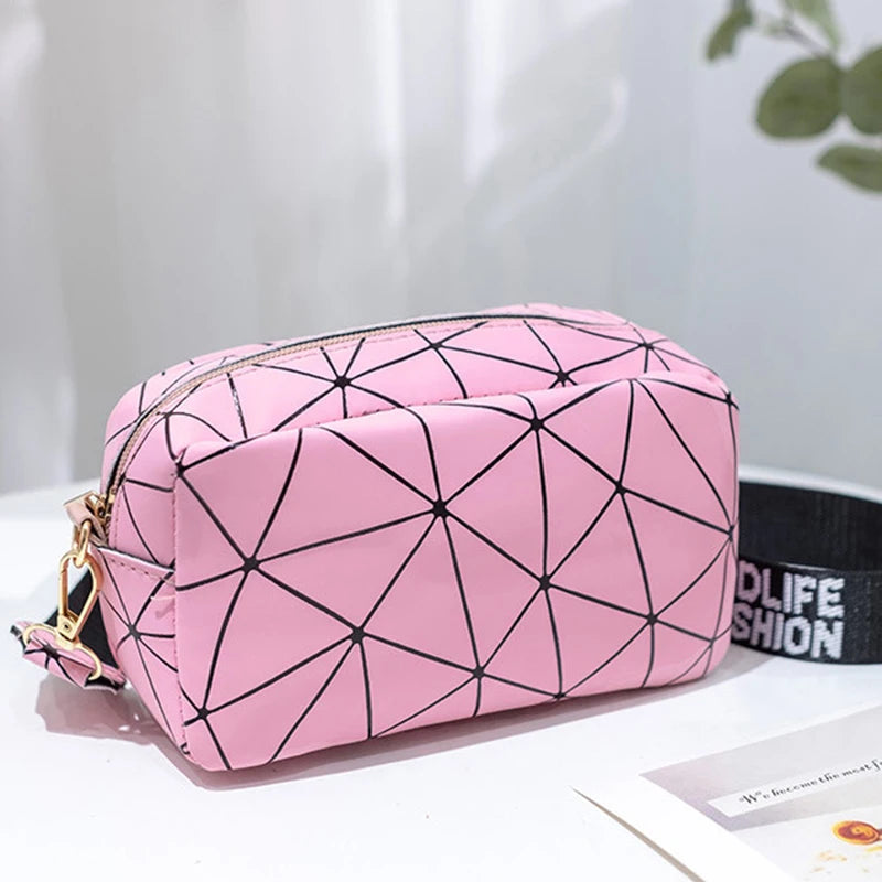 Women Laser Crossbody Bag Sling Shoulder Bag Jelly Holographic Square Messenger Satchel Bag For Lady Daily Small Handbag Purse - Tasawoq