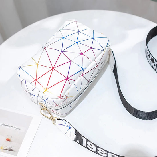 Women Laser Crossbody Bag Sling Shoulder Bag Jelly Holographic Square Messenger Satchel Bag For Lady Daily Small Handbag Purse - Tasawoq