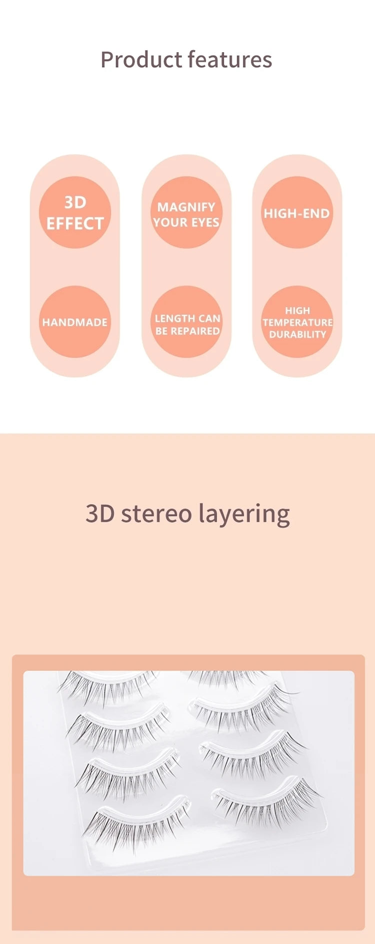 4pairs Natural False Eyelashes Thin Band Hand Made Short Lighter Eyelash Cosplay Korean Fashion Wispy Extension Makeup Tools - Tasawoq